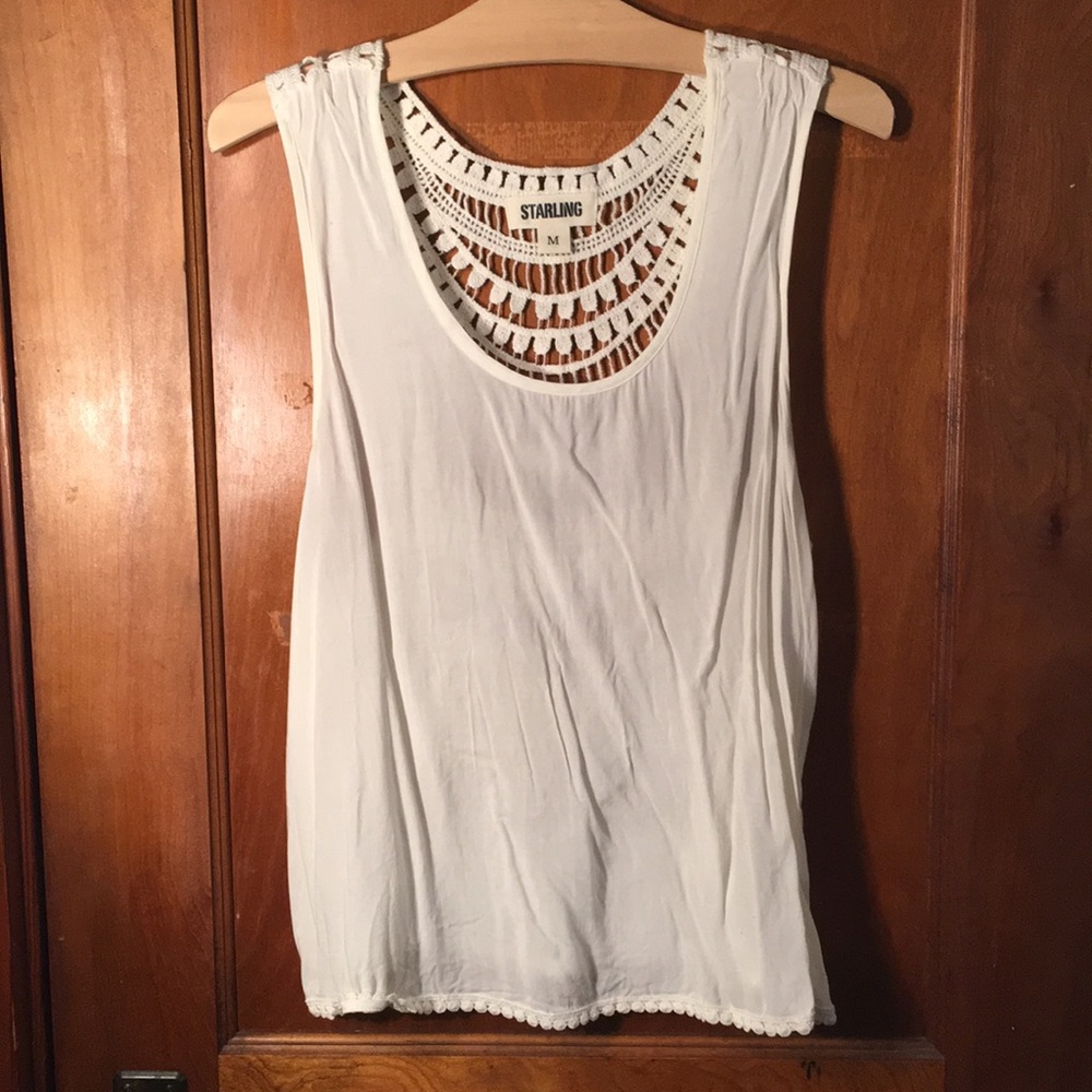 White tank top with macrame back